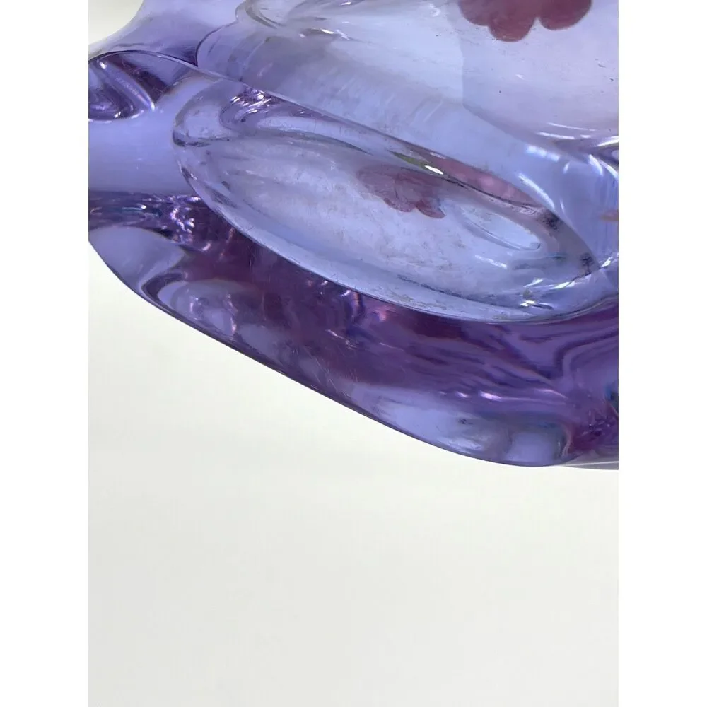 Vintage MCM Murano Amethyst Purple Vase Handblown Italy Sommerso Flavio Poli 9